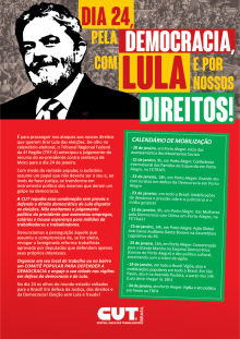 24 de janeiro, pela democracia, com Lula e por nossos direitos