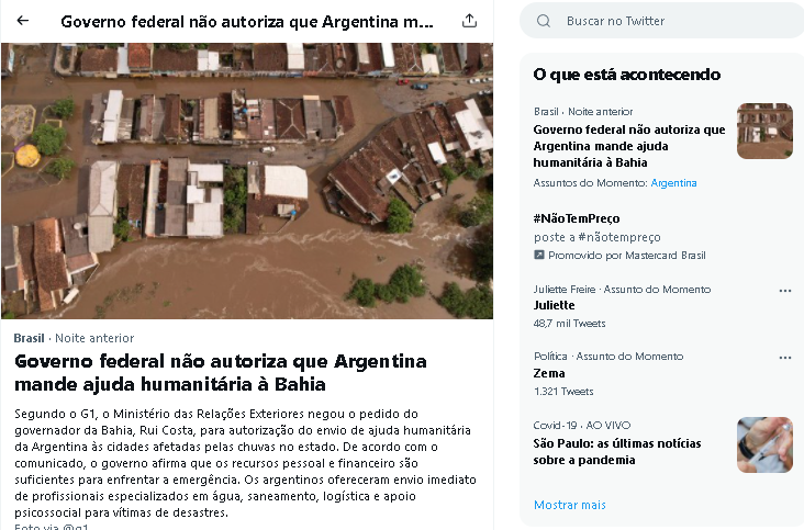Print tela Twitter