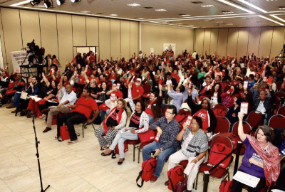 Momento da aprovação do regimento do 15º Congresso Extraordinário e Exclusivo da CUT/ Foto: Dino Santos
