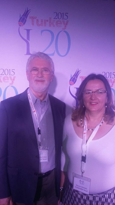 João Felício e Rosane durante encontro do G20