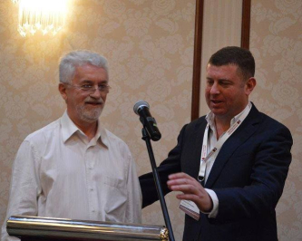 João Felicio com Bóris Kravchenko, presidente da KTR, 