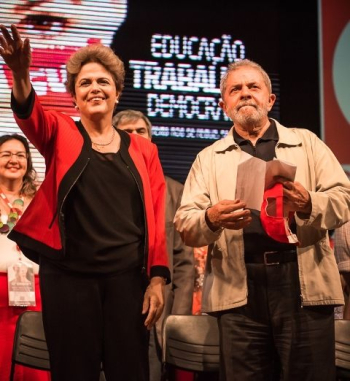 Dilma e Lula durante oo último Congresso da CUT. Foto de Lyidiane Ponciano