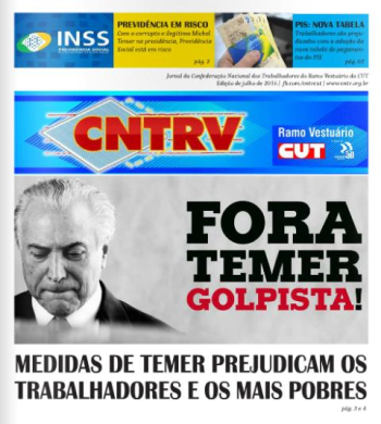 Capa do jornal produzido pela Confederação. Reprodução