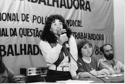Didice no primeiro encontro nacional da questão da mulher trabalhadora, em 1988 (Foto: Januário F.Silva) 