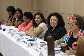 Dirigentes nacionais da CUT no encontro de mulheres da CUT