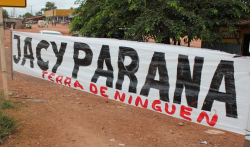 Faixa estendida na entrada de Jaci-ParanÃ¡
