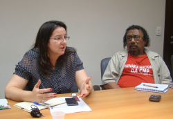 Rosane Bertotti, da Central Ãšnica dos Trabalhadores (CUT) e GegÃª, da Central dos Movimentos Populares (CMP)
