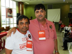 Genilson Duarte (esquerda) Ã© o novo presidente da CUT-MS