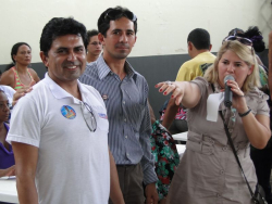 Maonelzinho, Cleiton Santos (presidente CUT-RO) e Claudir Sales, atual presidente do Sintero