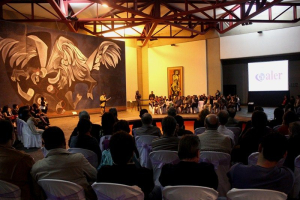 CerimÃ´nia de comemoraÃ§Ã£o dos 40 anos da ALER com a tela O Condor e o Touro