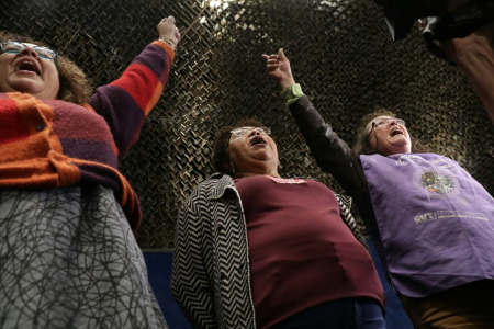 Da esquerda pra direita: Junéia Martins, Maria Júlia e Mara Feltes