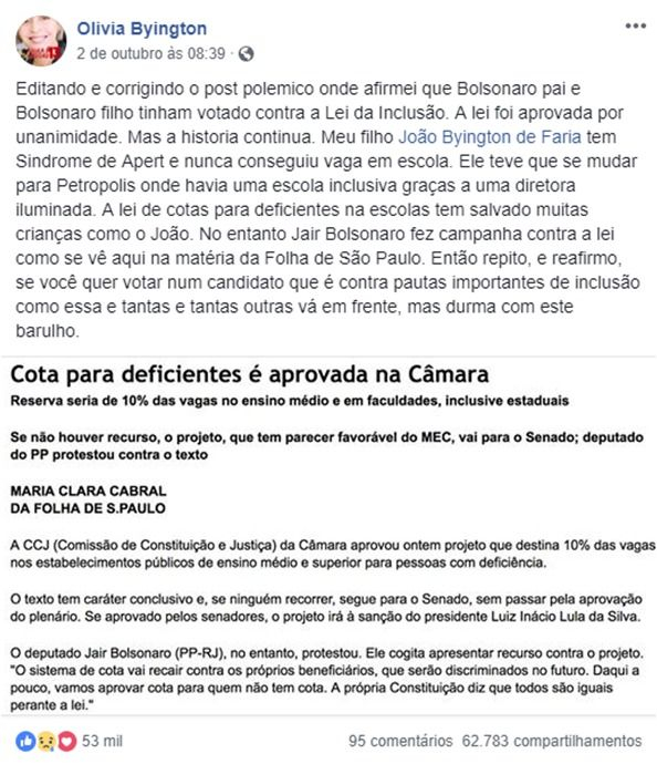Reprodução Facebook