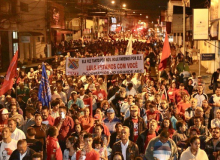 No ABC, grito por ‘Lula livre’ marca um mês da resistência