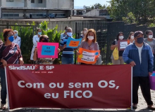 Trabalhadores do Hospital Geral de Guaianases protestam contra terceirização