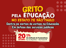 Apeoesp e entidades relançam Grito Pela Educação no Estado de SP nesta sexta (20)