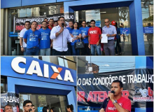 Bancários da Paraíba realizam "Dia em defesa da Caixa"