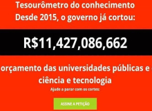 'Tesourômetro' mostra cortes em ciência e universidades