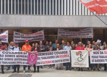 Protesto contra as demissões em massa de trabalhadores com deficiência da Eletrobras