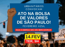 Contra privatização da água e energia, trabalhadores protestam na Bovespa na terça