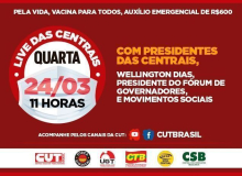 Live em defesa da vida reúne presidentes da CUT, centrais e fórum dos governadores