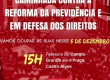 BA: CUT organiza caminhada contra Reforma dia 5/12