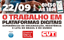 Seminário da CUT debaterá impactos e organização dos trabalhadores por aplicativos