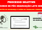 Abertas inscrições para pós-graduação em gestão de SST e democracia, na Fundacentro