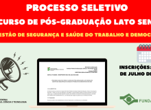 Abertas inscrições para pós-graduação em gestão de SST e democracia, na Fundacentro