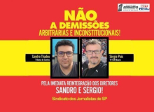 SJSP convoca ato pela reintegração do jornalista Sandro Thadeu nesta quarta (29)