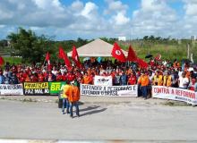 Ato na Refinaria Abreu e Lima denuncia sucateamento do setor naval brasileiro