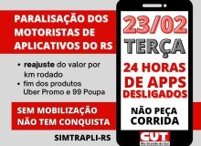 Motoristas de aplicativos no RS param nesta terça por melhores condições de trabalho