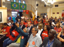 Sindicalistas do mundo fazem ato em Genebra por Lula Livre