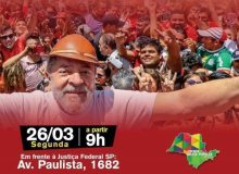 SP: ato vigília em defesa de Lula será na segunda (26), na Paulista