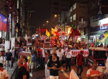 Ato da Frente Brasil Popular contra o golpe e em defesa da democracia realizado no ABC