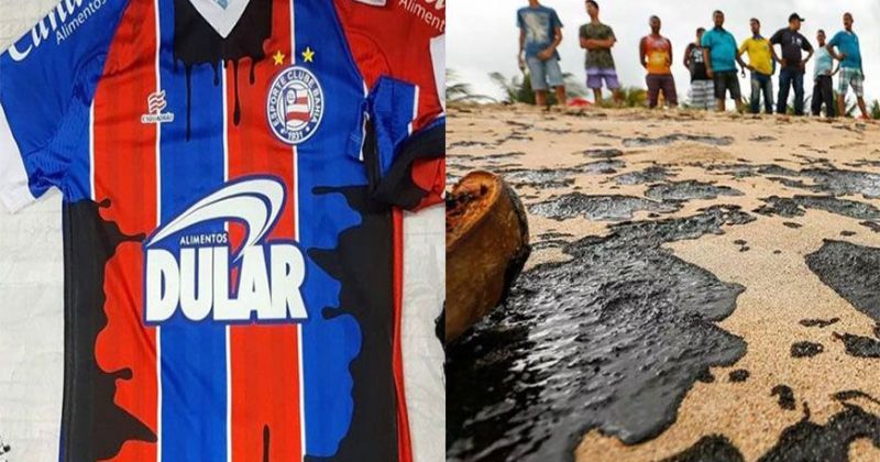 camisa de time manchada